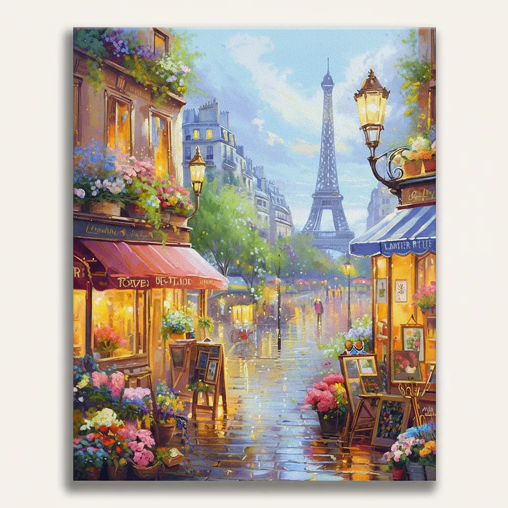 Paris Street Scene - Framed Paint by Numbers Kit