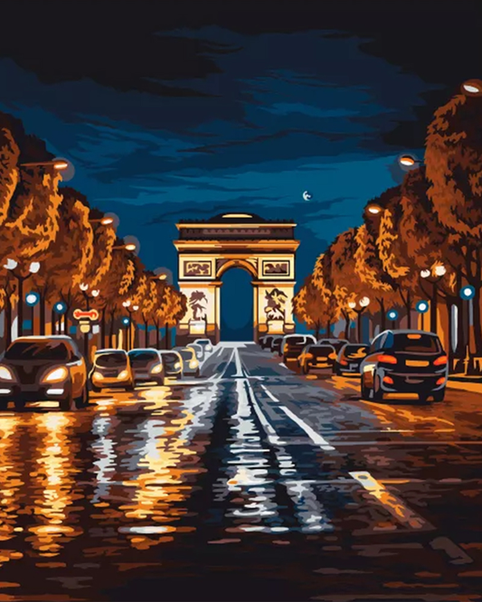 Arc de Triomphe At Night