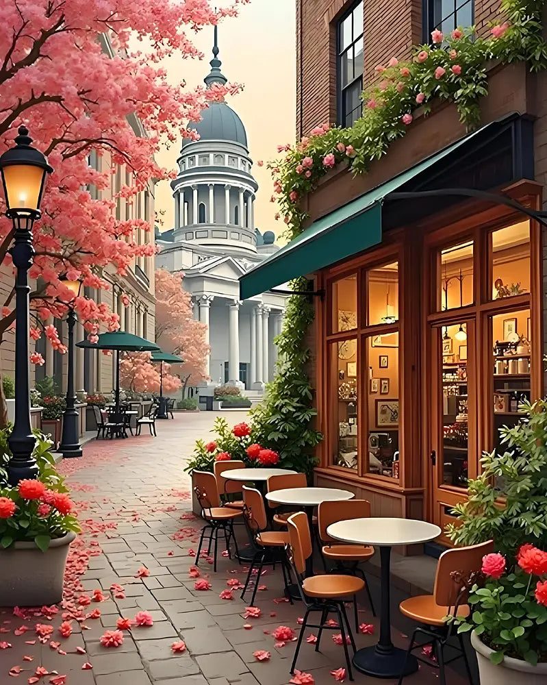 European Cafe Scene - Paint by Numbers Kit
