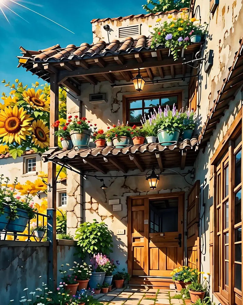 Mediterranean Courtyard Kit - Paint by Numbers Kit