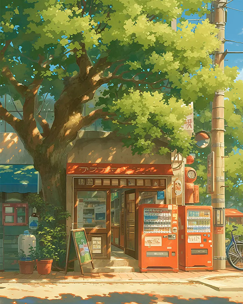 Japanese Street Scene - Paint by Numbers Kit