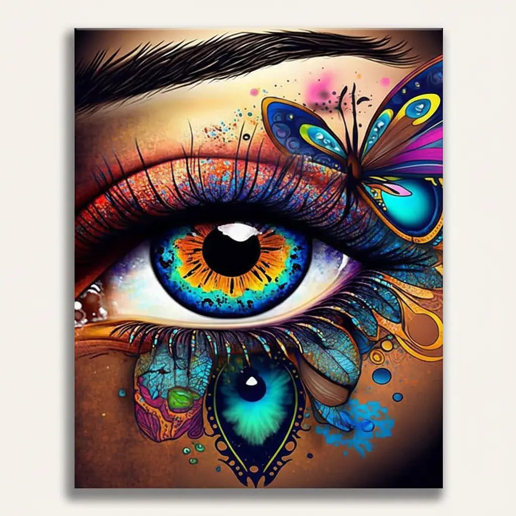 Butterfly Eye Art - Framed Paint by Numbers Kit