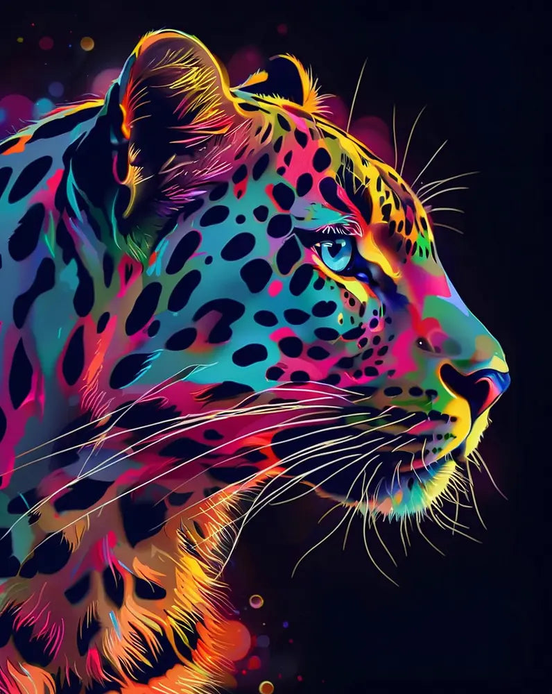 Neon Leopard - Paint by Numbers Kit