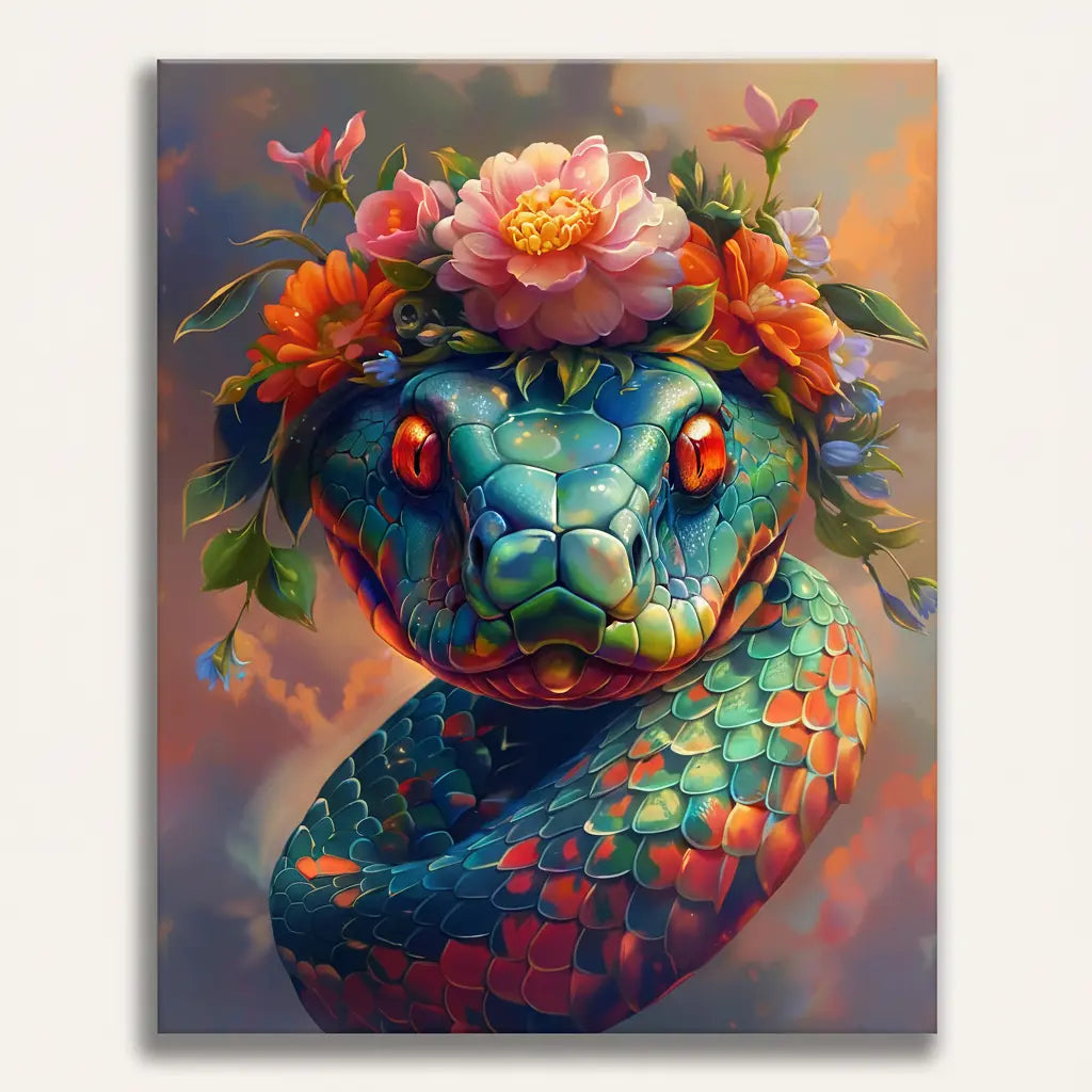 Floral Snake Art | Paint By Numbers Kit