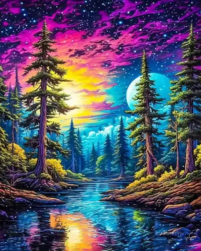 Cosmic Forest Stream | Paint By Numbers Kit