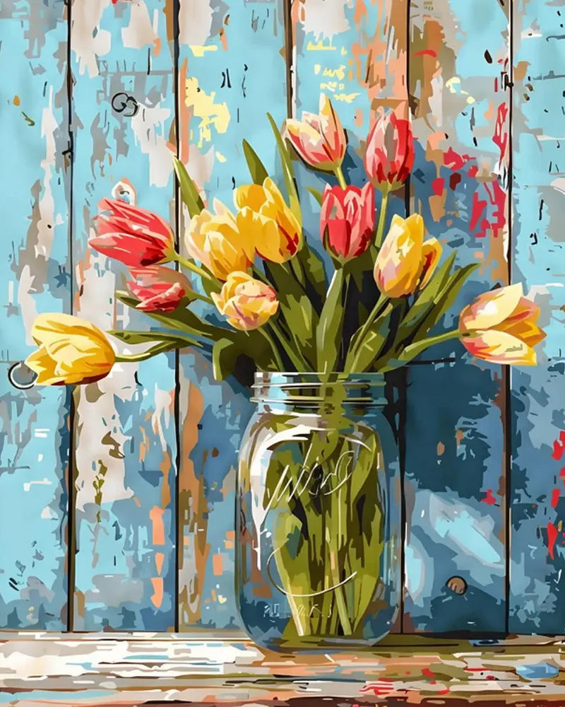 Tulips Jar Painting | Paint By Numbers Kit