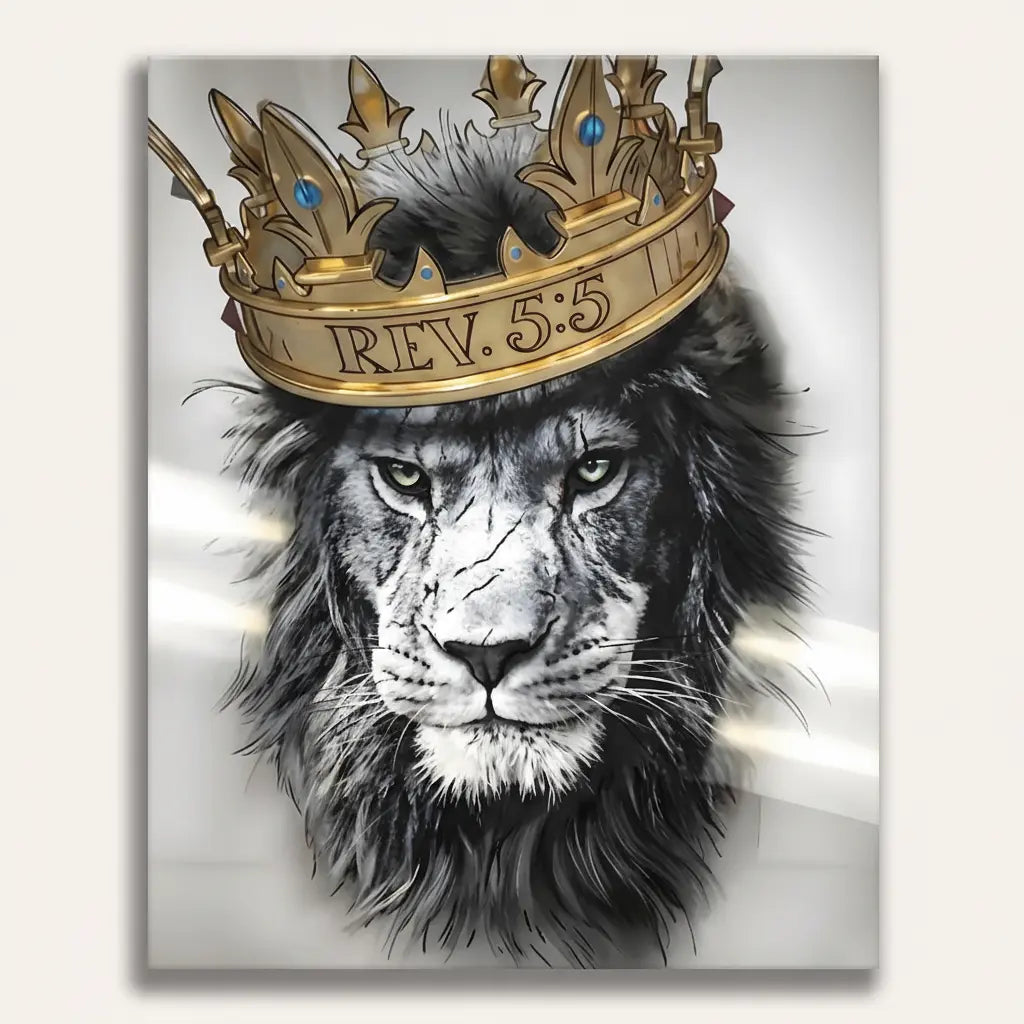 Lion King Crown - Framed Paint by Numbers Kit