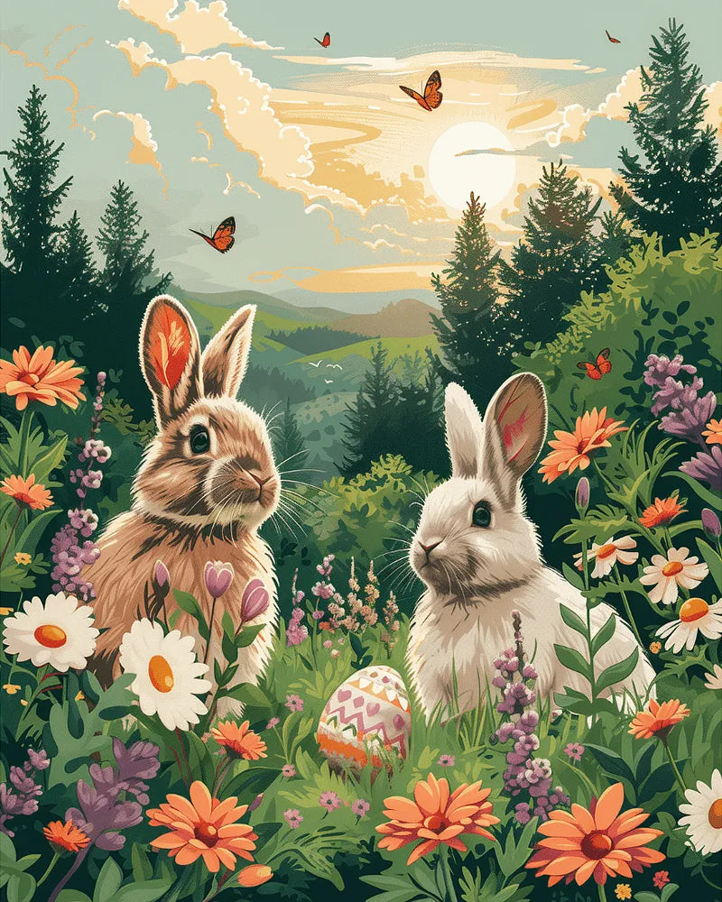 Easter Bunnies Garden | Paint By Numbers Kit