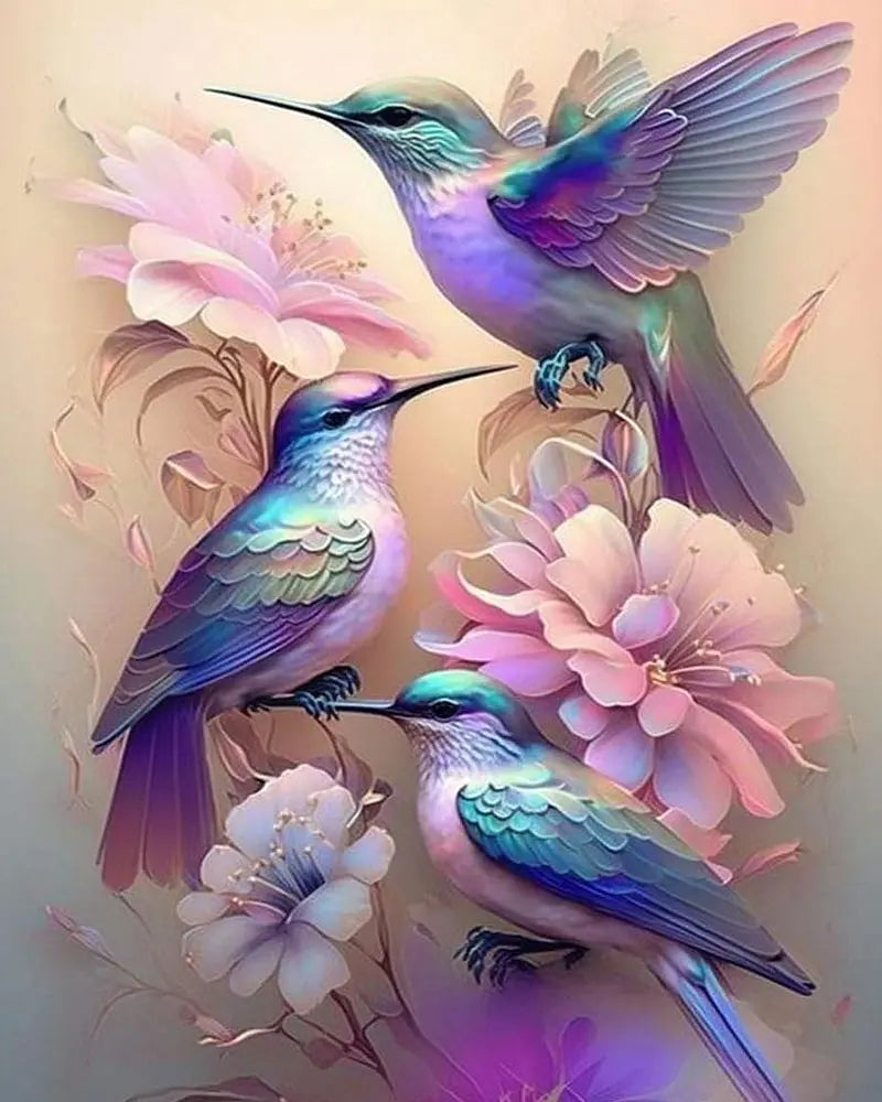 Hummingbird Blossoms - Paint by Numbers Kit