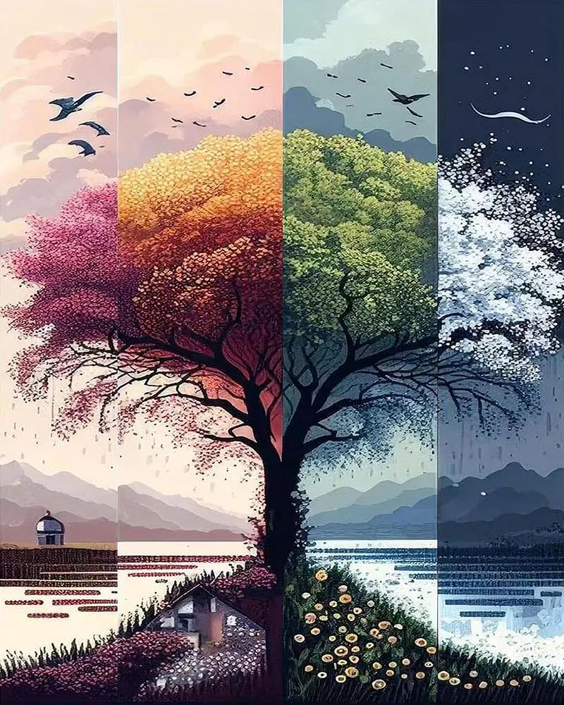 Four Seasons Tree - Paint by Numbers Kit