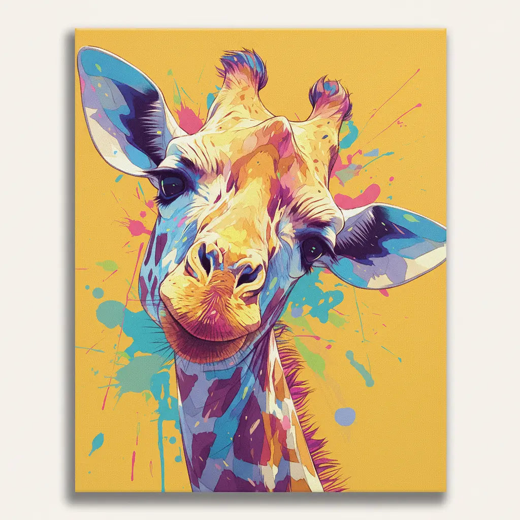 Colorful Giraffe - Framed Paint by Numbers Kit