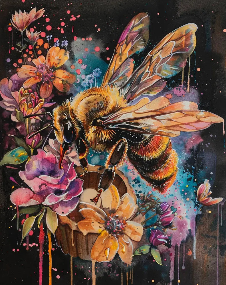 Cosmic Bee Artwork - Paint by Numbers Kit