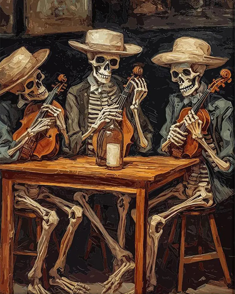 Skeleton Trio Musical - Paint by Numbers Kit