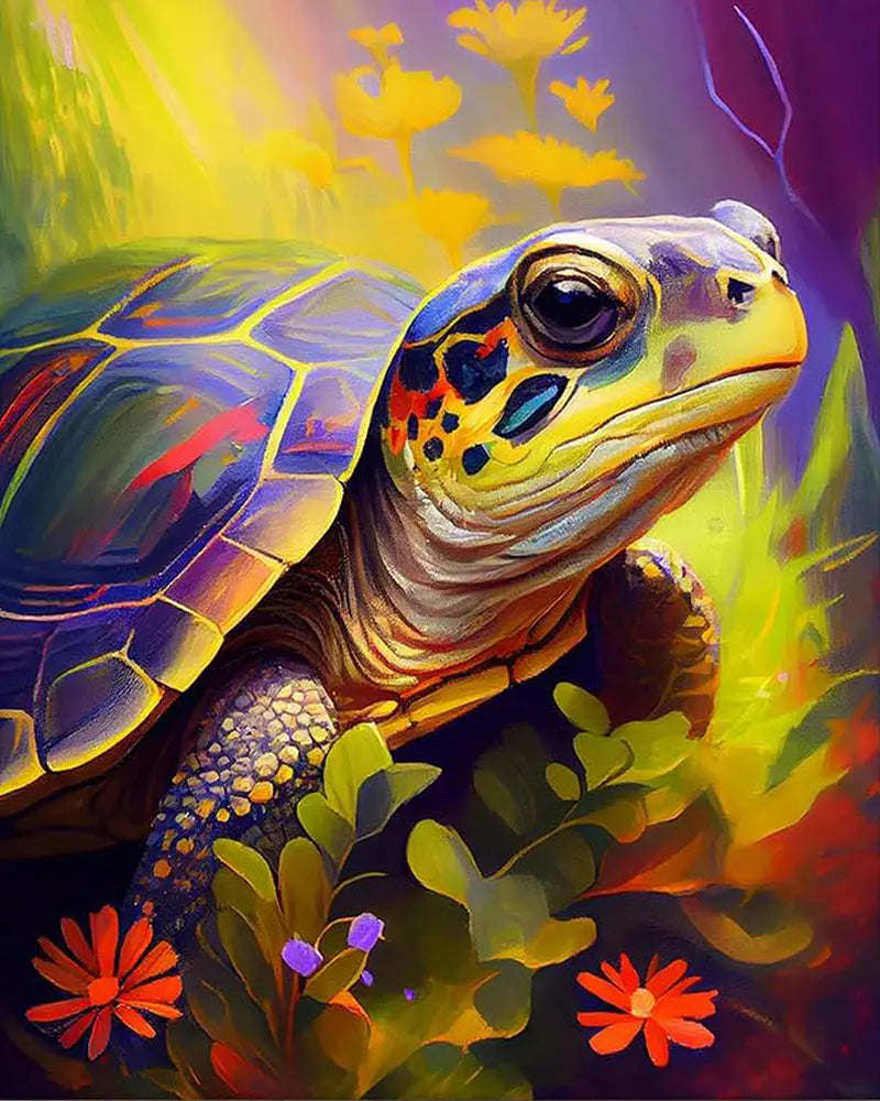 Vibrant Turtle Paradise - Paint by Numbers Kit