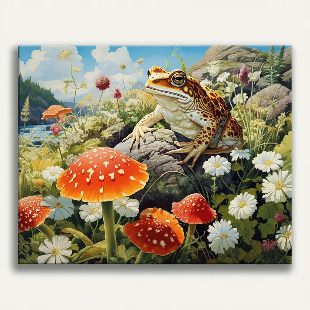 Forest Frog Painting - Framed Paint by Numbers Kit
