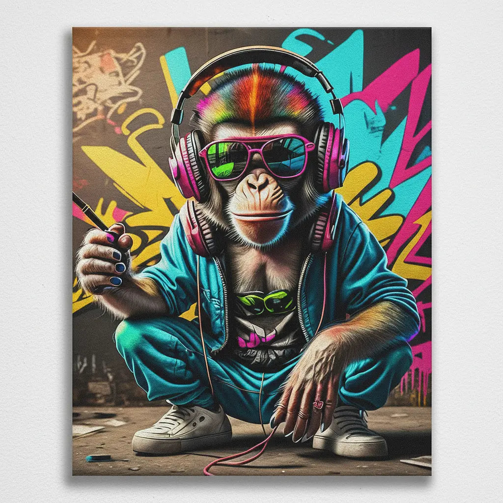 Cool Chimp Vibes - Framed Paint by Numbers Kit