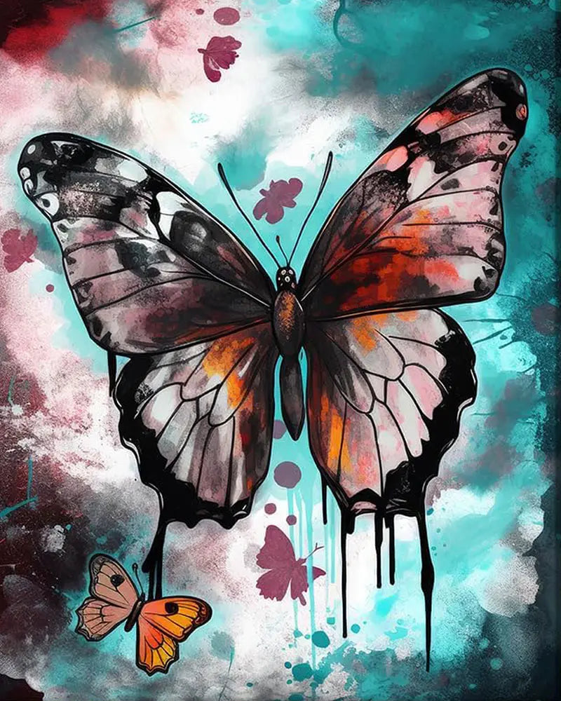Butterfly Watercolor Kit - Paint by Numbers Kit