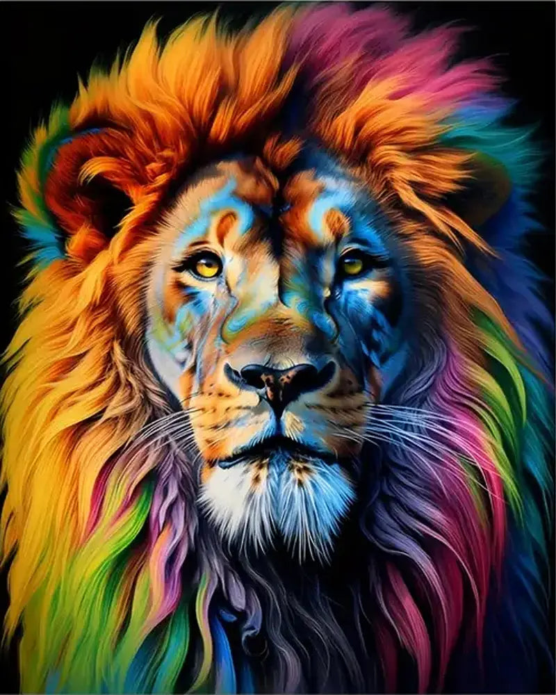 Rainbow Lion - Paint by Numbers Kit