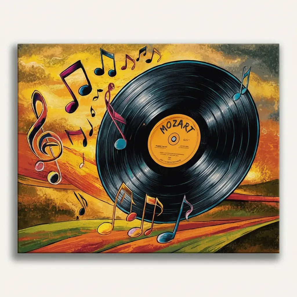 Mozart Vinyl Music - Framed Paint by Numbers Kit