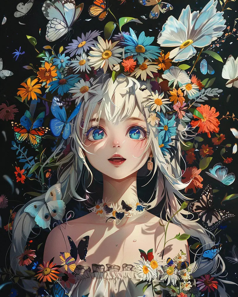 Butterfly Flower Girl | Paint By Numbers Kit