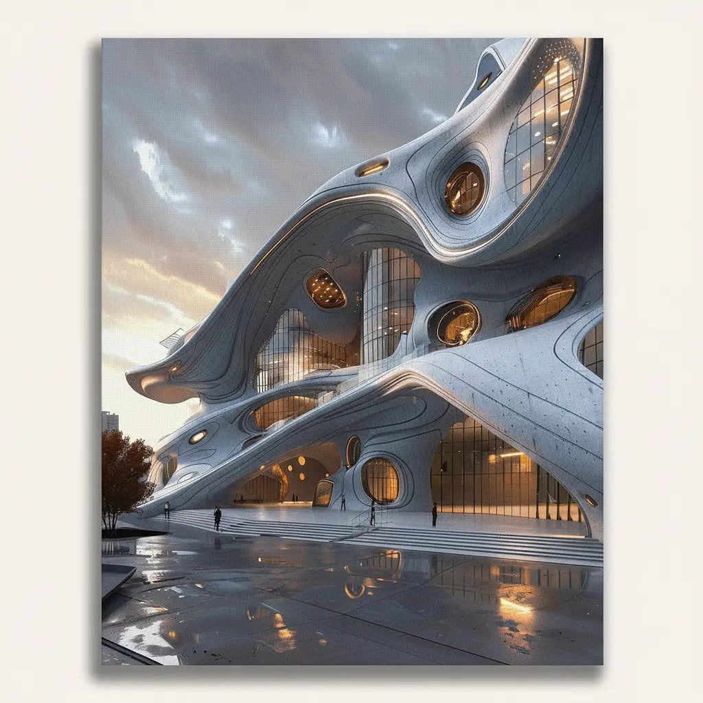 Futuristic Architecture Kit - Framed Paint by Numbers Kit