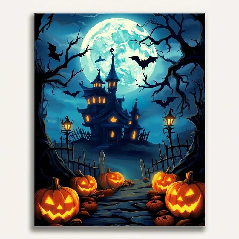Haunted House Halloween | Paint By Numbers Kit