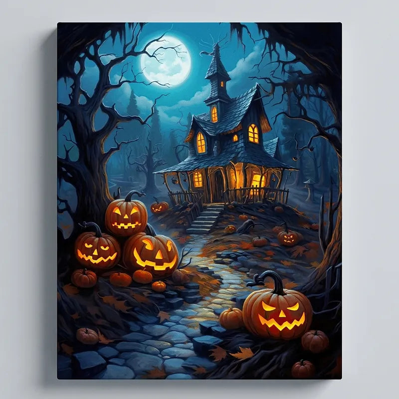 Haunted House Halloween | Paint By Numbers Kit