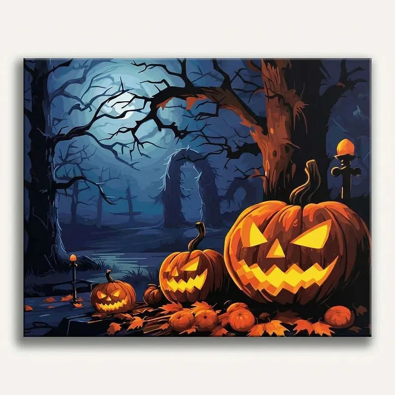 Spooky Halloween Pumpkins | Paint By Numbers Kit
