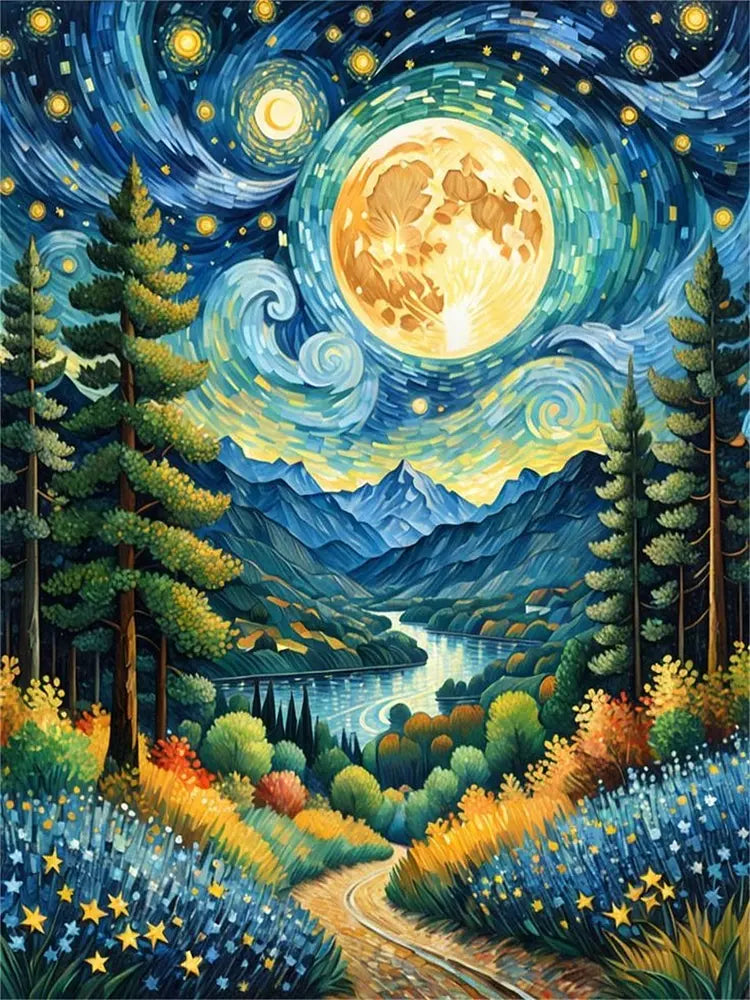 Starry Night Valley - Paint by Numbers Kit