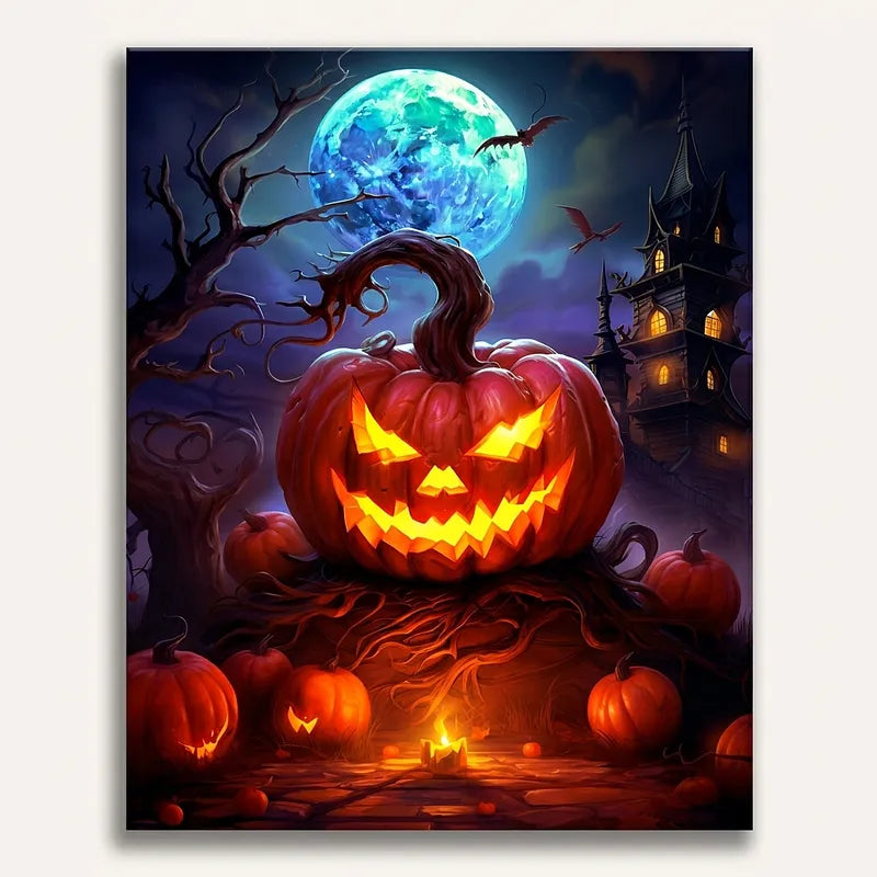 Halloween Pumpkin Castle | Paint By Numbers Kit