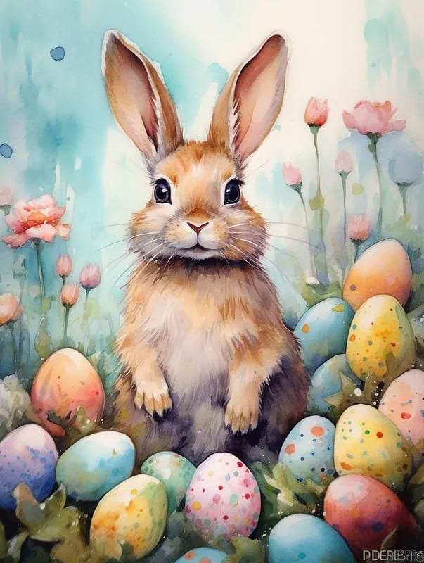 Easter Bunny Watercolor | Paint By Numbers Kit