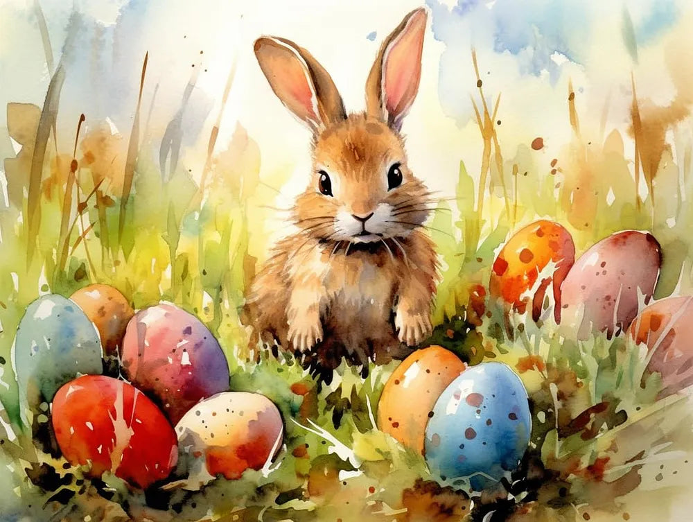 Easter Bunny Watercolor | Paint By Numbers Kit