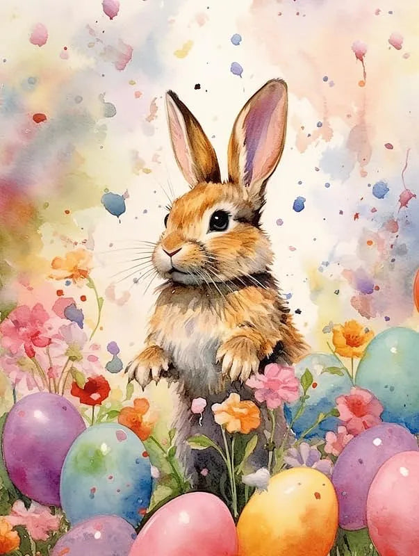Easter Bunny Watercolor | Paint By Numbers Kit