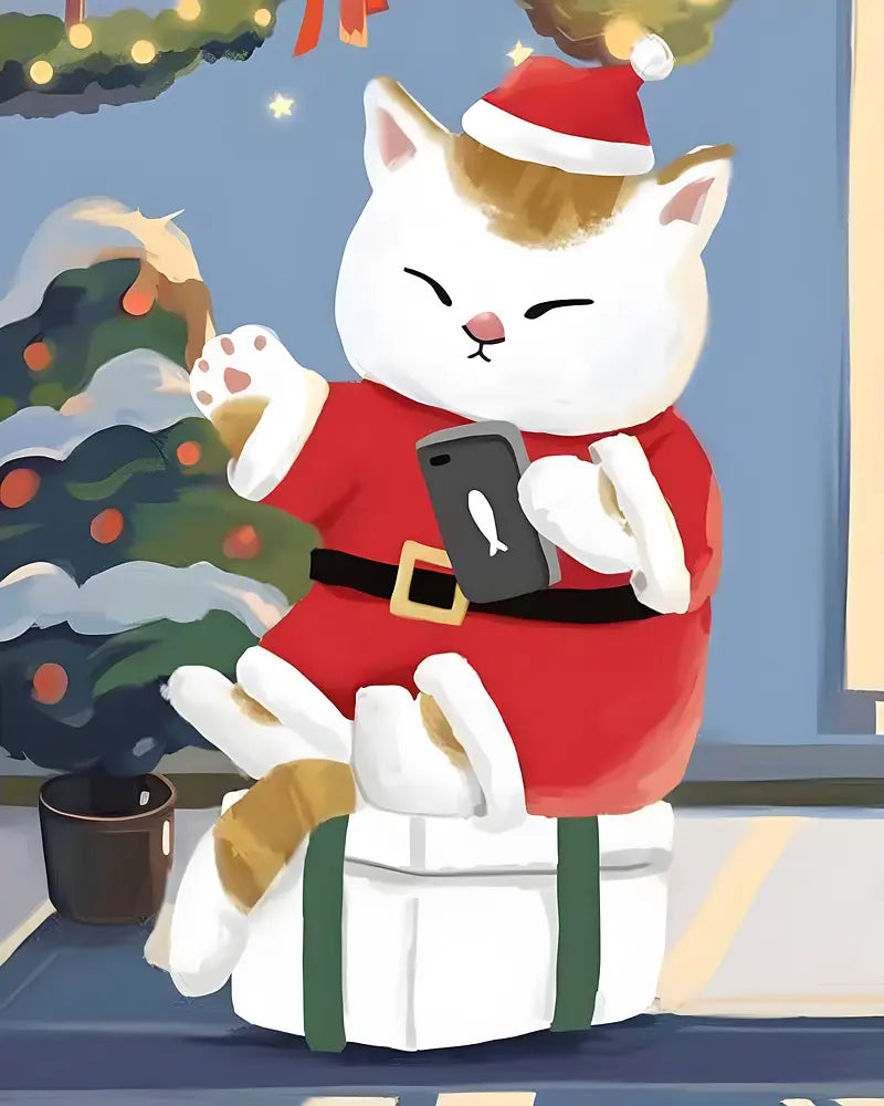 Christmas Cat Santa | Paint By Numbers Kit