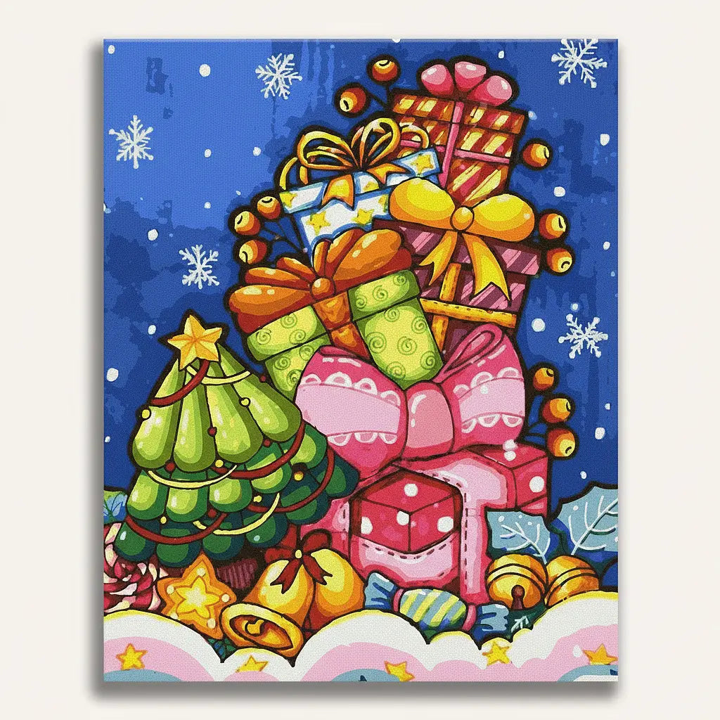 Christmas Gift Tower | Paint By Numbers Kit