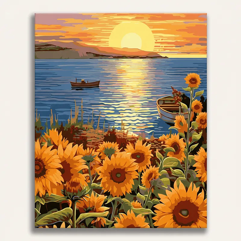 Sunflower Sunset Seascape | Paint By Numbers Kit
