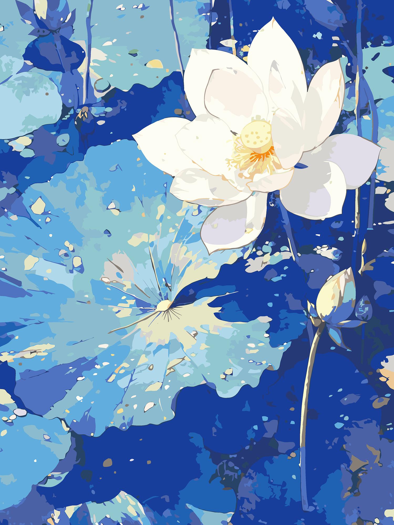 Lotus Pond Serenity | Paint By Numbers Kit