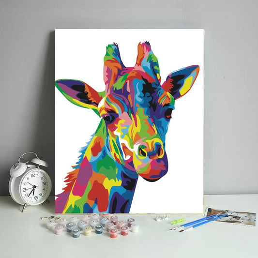 Rainbow Giraffe Portrait