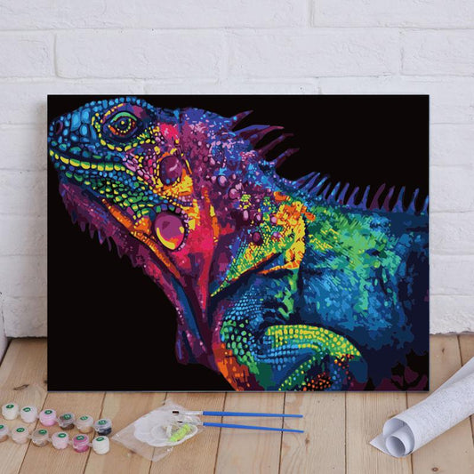 Rainbow Iguana Portrait
