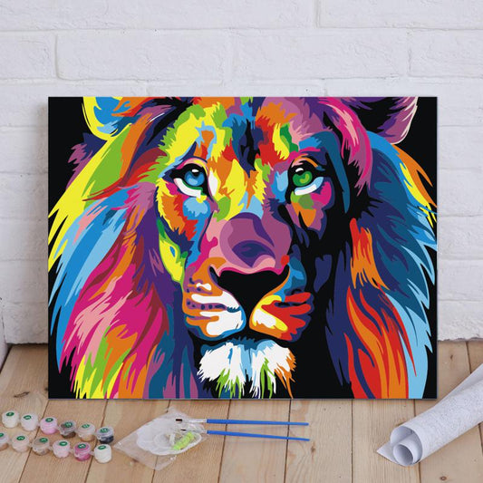 Rainbow Lion Portrait