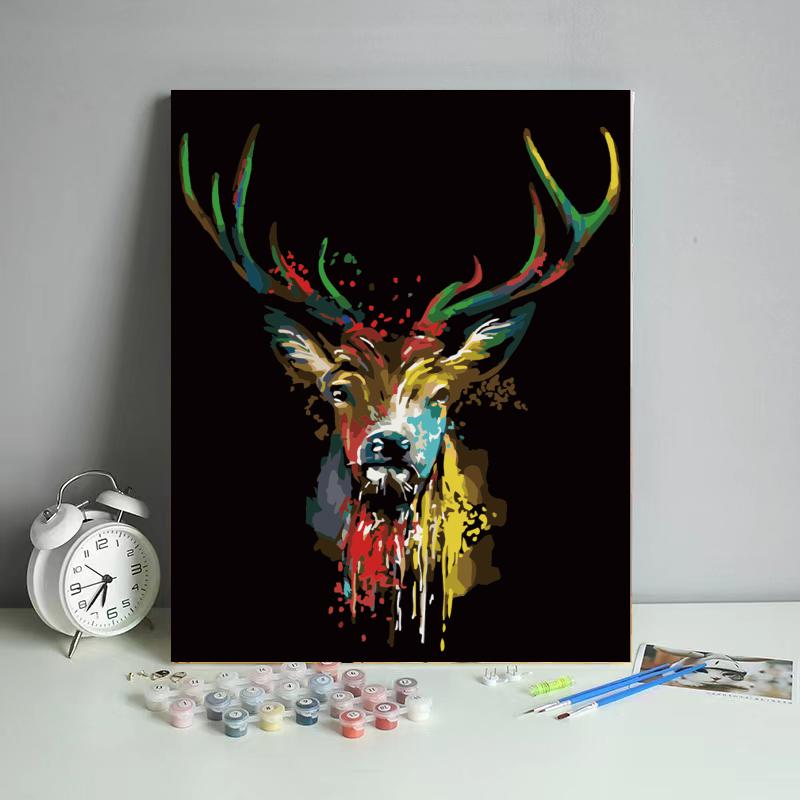 Rainbow Deer Portrait