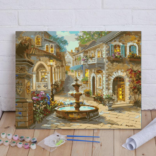 Village Fountain Courtyard