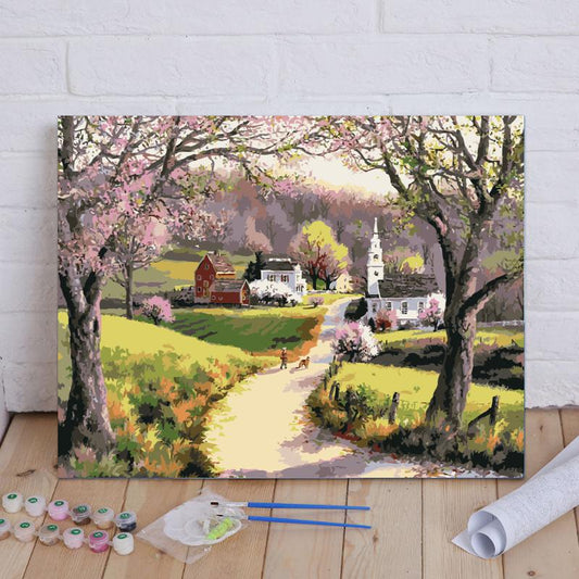 Village Through Blossoms
