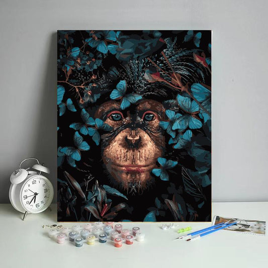 Butterfly Chimp Portrait