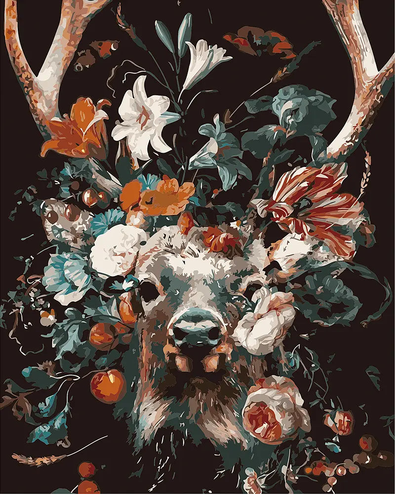 Floral Deer Portrait