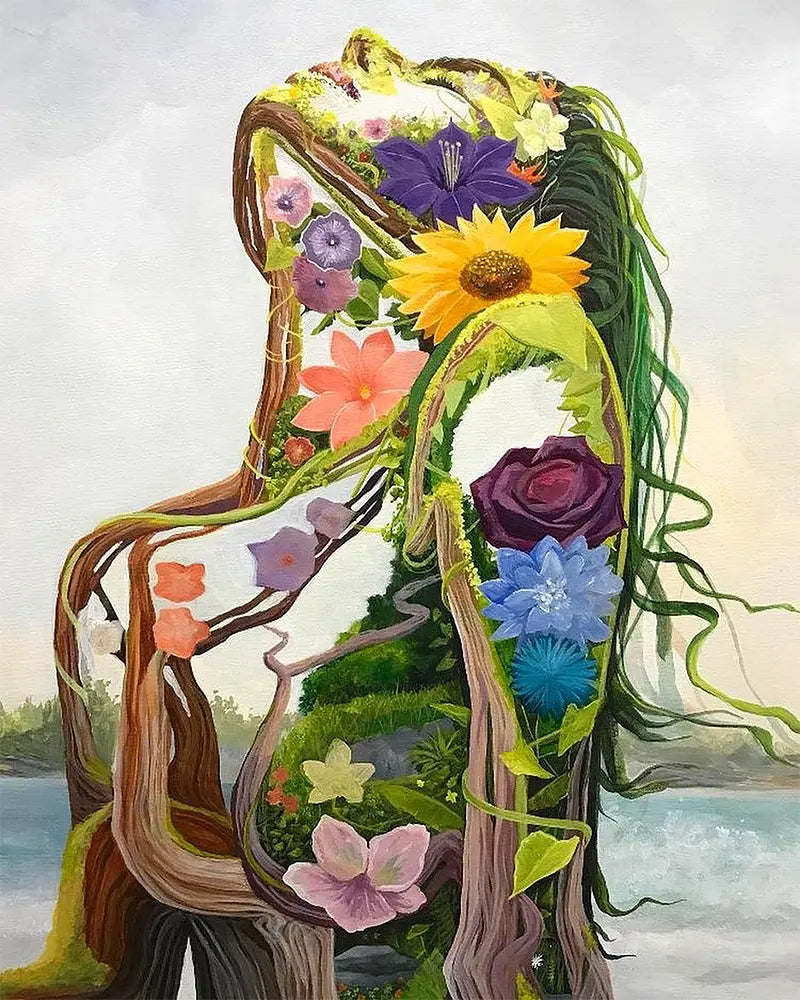 Floral Silhouette Portrait