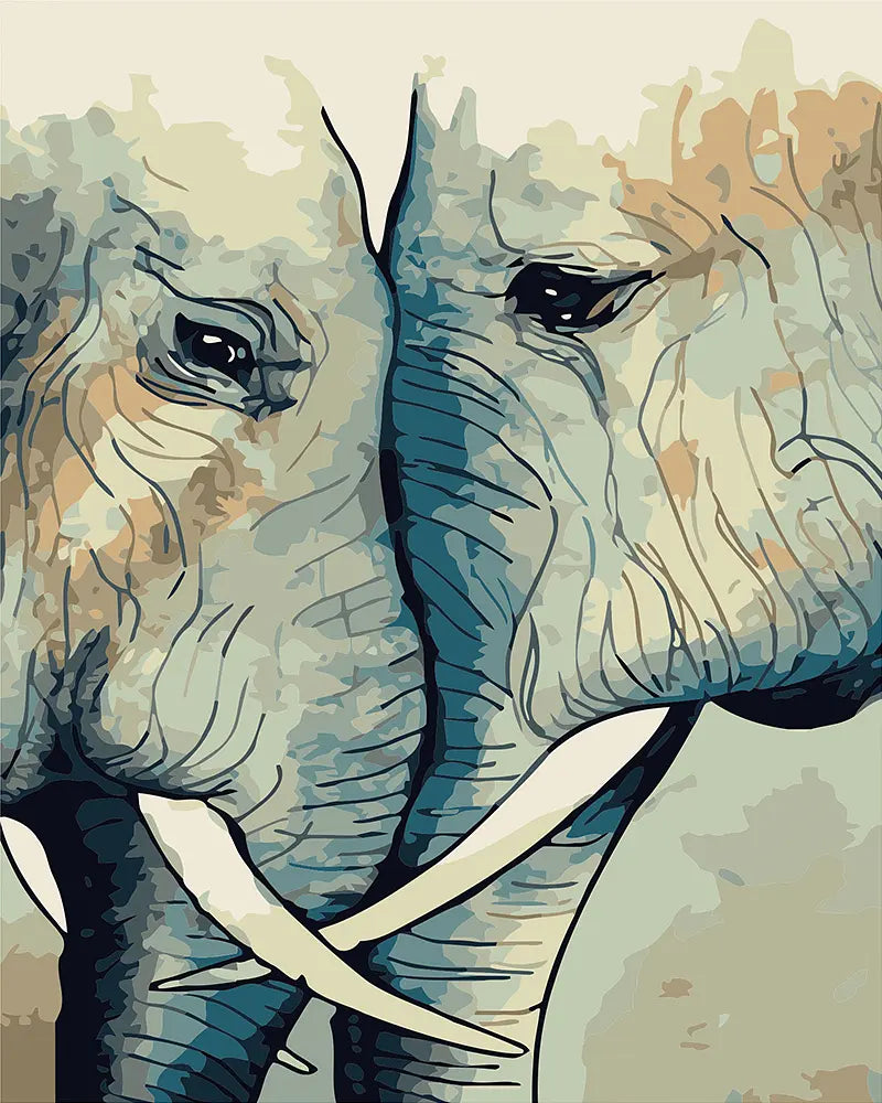 Elephant Pair Portrait