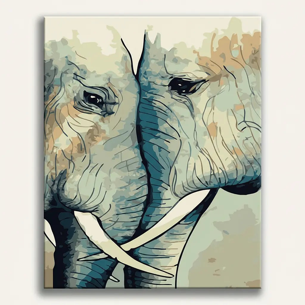 Elephant Pair Portrait