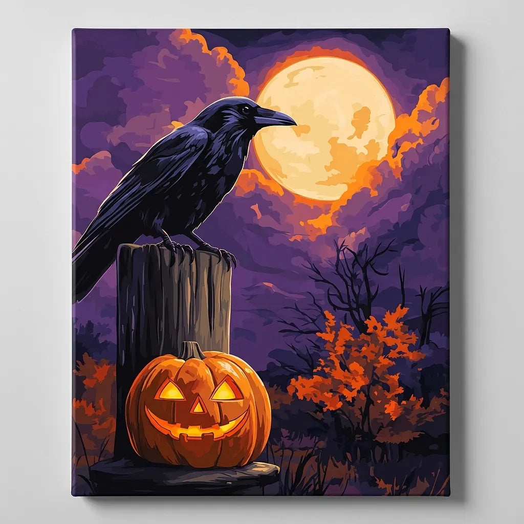 Raven Pumpkin Moonlight | Paint By Numbers Kit