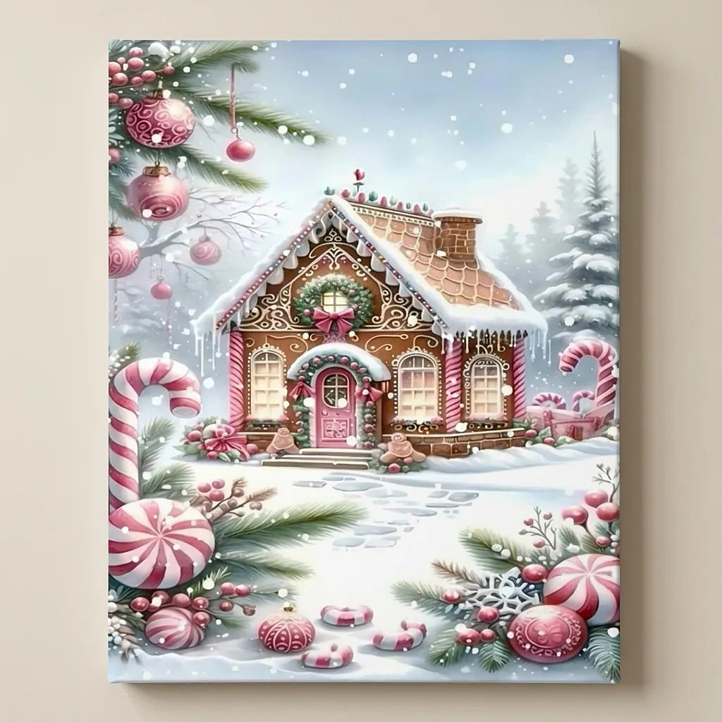 Pink Gingerbread House | Paint By Numbers Kit